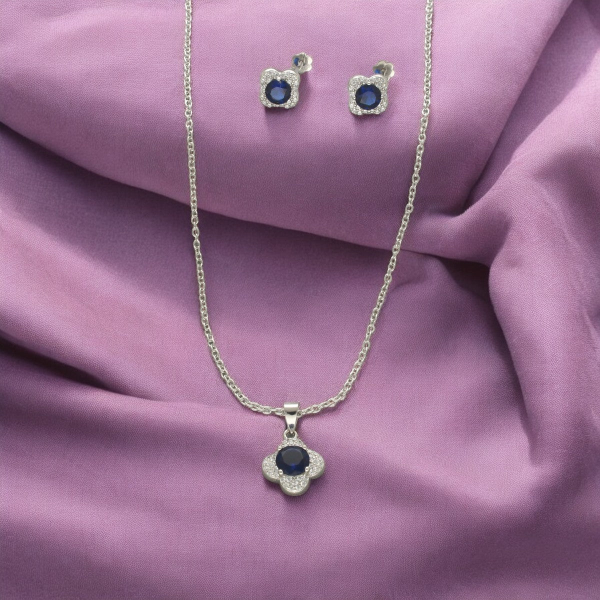 J Pearls Minimalist 925 Silver Pendant Set