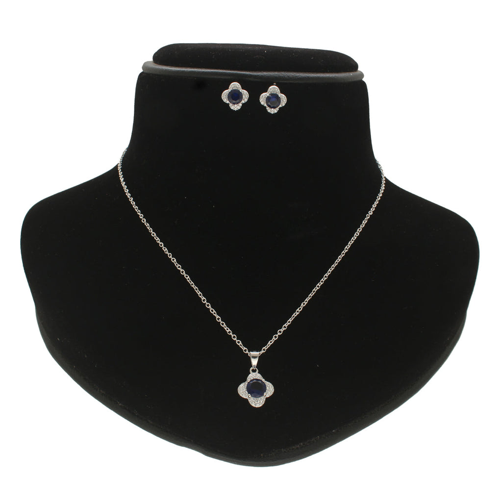 J Pearls Minimalist 925 Silver Pendant Set