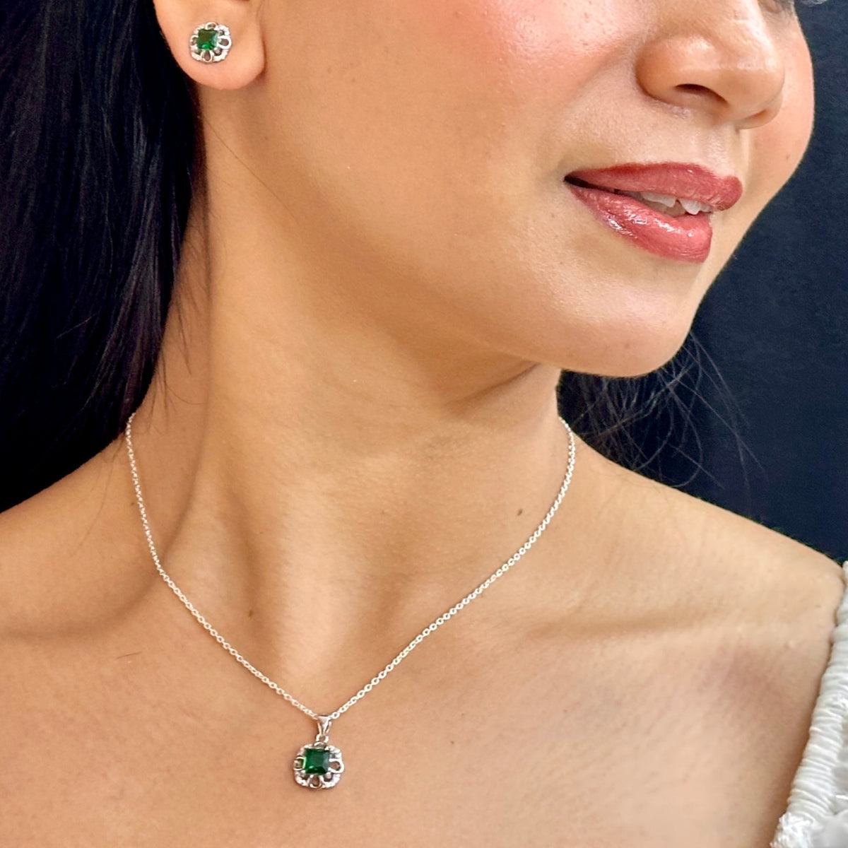 J Pearls Luxury 925 Sterling Silver Pendant Set