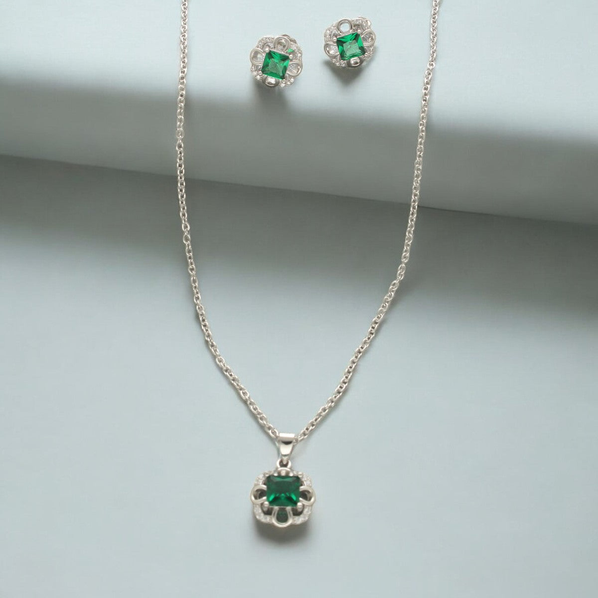 J Pearls Luxury 925 Sterling Silver Pendant Set