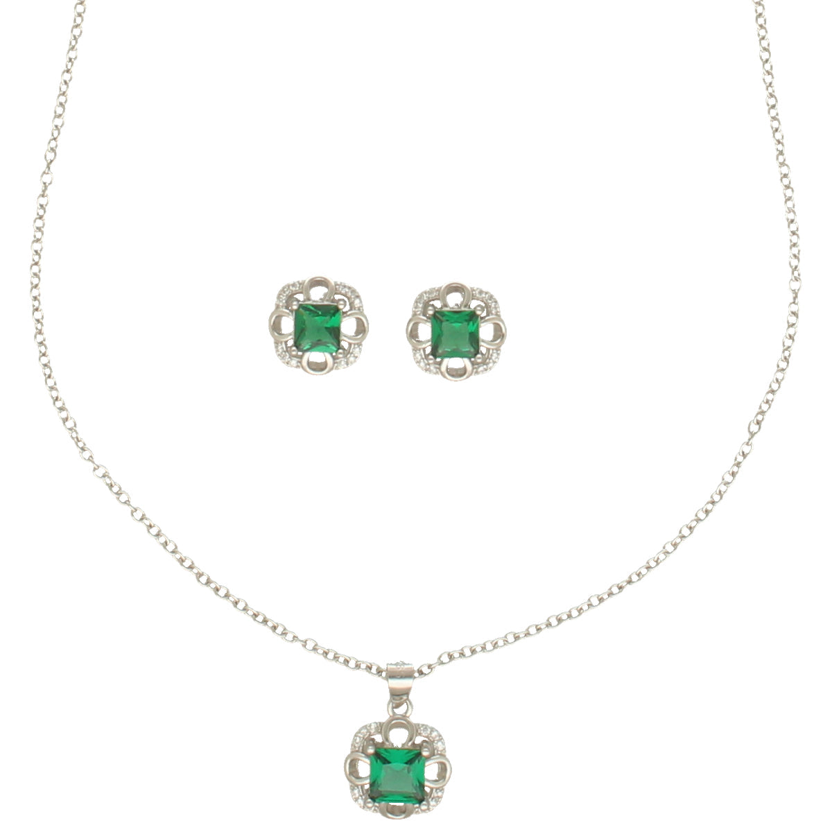 J Pearls Luxury 925 Sterling Silver Pendant Set