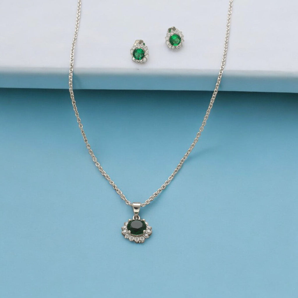 J Pearls Contemporary 925 Silver Pendant Set