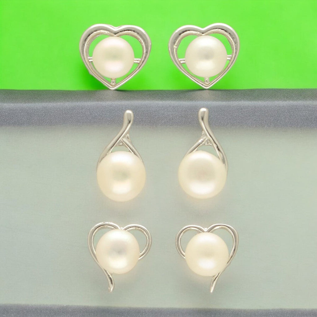 J Pearls Liora Pearl Earrings Pack 3 - Distacart