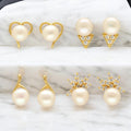 J Pearls Zuri Pearl Earrings Pack 4 - Distacart