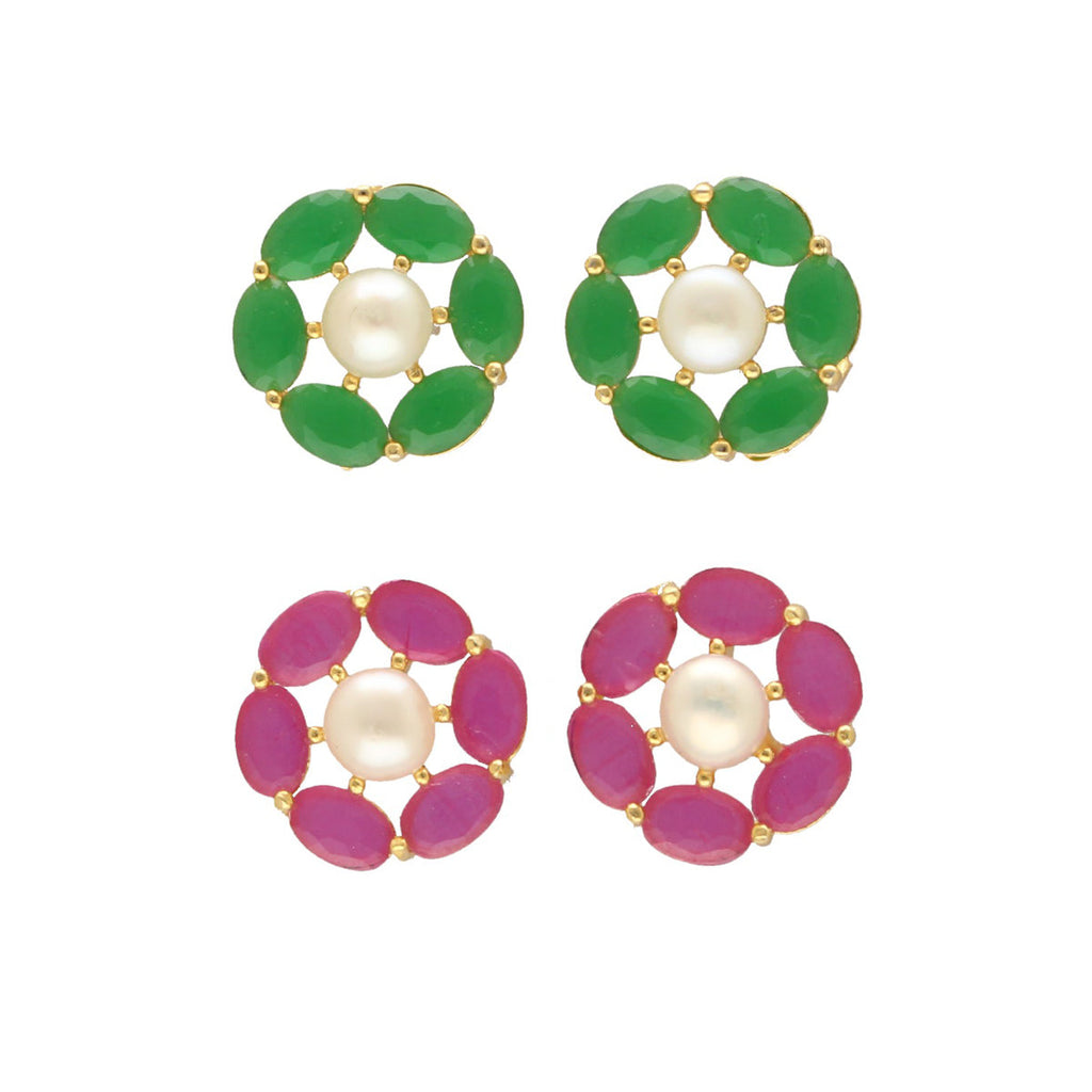 J Pearls Diven Pearl Earrings Pack 2 - Distacart