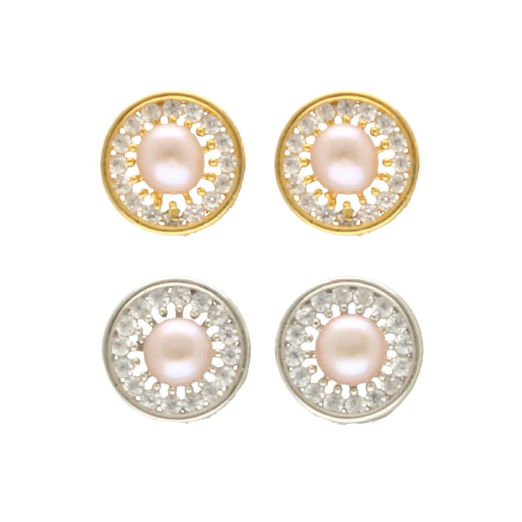 J Pearls Amod Pearl Earrings Pack 2 - Distacart