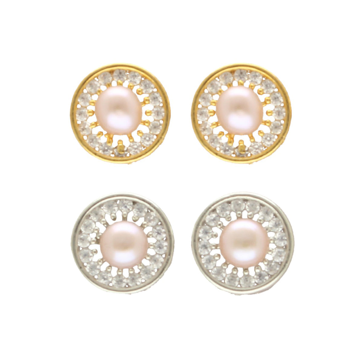 J Pearls Amod Pearl Earrings Pack 2 - Distacart
