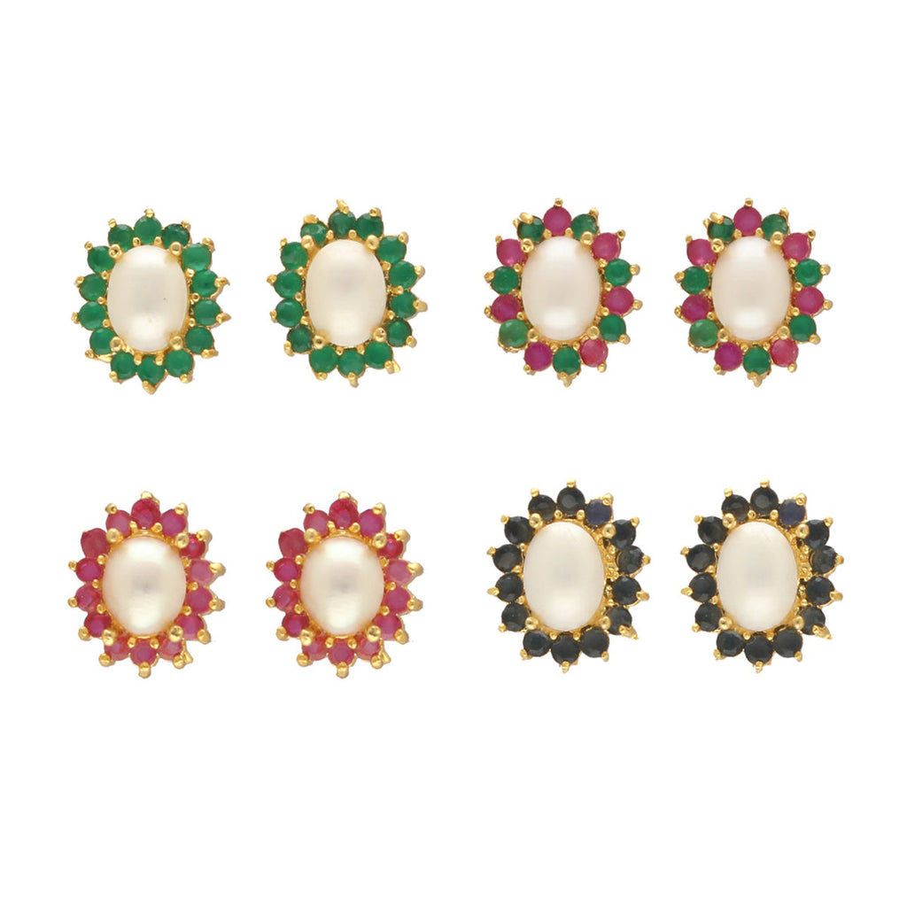 J Pearls Lubov Pearl Earrings Pack 4 - Distacart