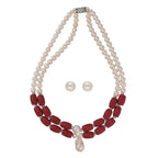 J Pearls Cherry 2 Lines Round Pearl Necklaces