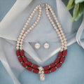 J Pearls Cherry 2 Lines Round Pearl Necklaces