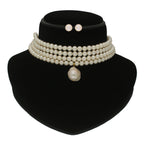 J Pearls Iha 4 Lines Round Pearl Choker Set