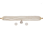 J Pearls Iha 4 Lines Round Pearl Choker Set