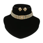 J Pearls Jasmine 3 Lines Pearl Choker Set - Distacart
