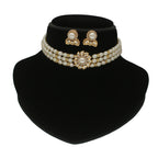 J Pearls Mahika 3 Lines Pearl Choker Set