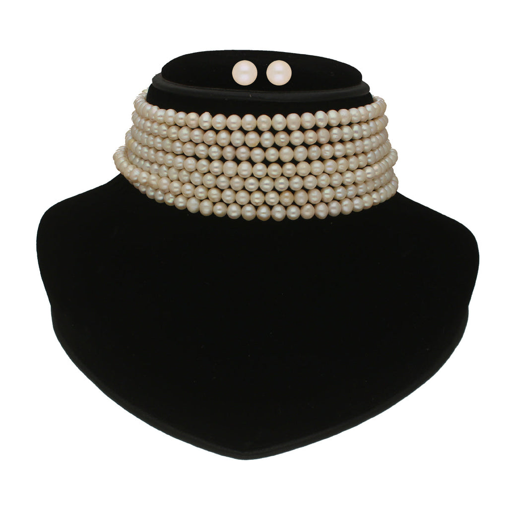 J Pearls Qiyara 7 Lines Baroque Pearl Choker Set - Distacart