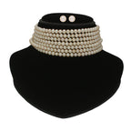 J Pearls Qiyara 7 Lines Baroque Pearl Choker Set - Distacart