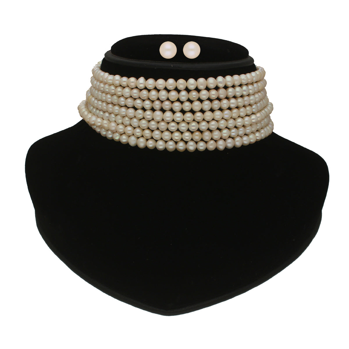 J Pearls Qiyara 7 Lines Baroque Pearl Choker Set - Distacart