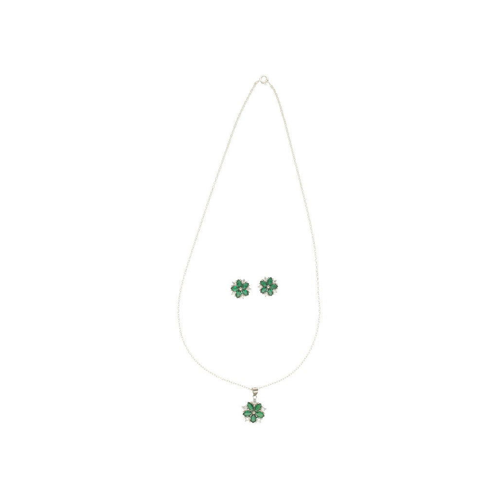 J Pearls Faris 925 Silver Pendant Set