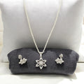 J Pearls Trellis 925 Silver Pendant Set