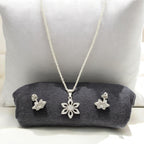 J Pearls Trellis 925 Silver Pendant Set