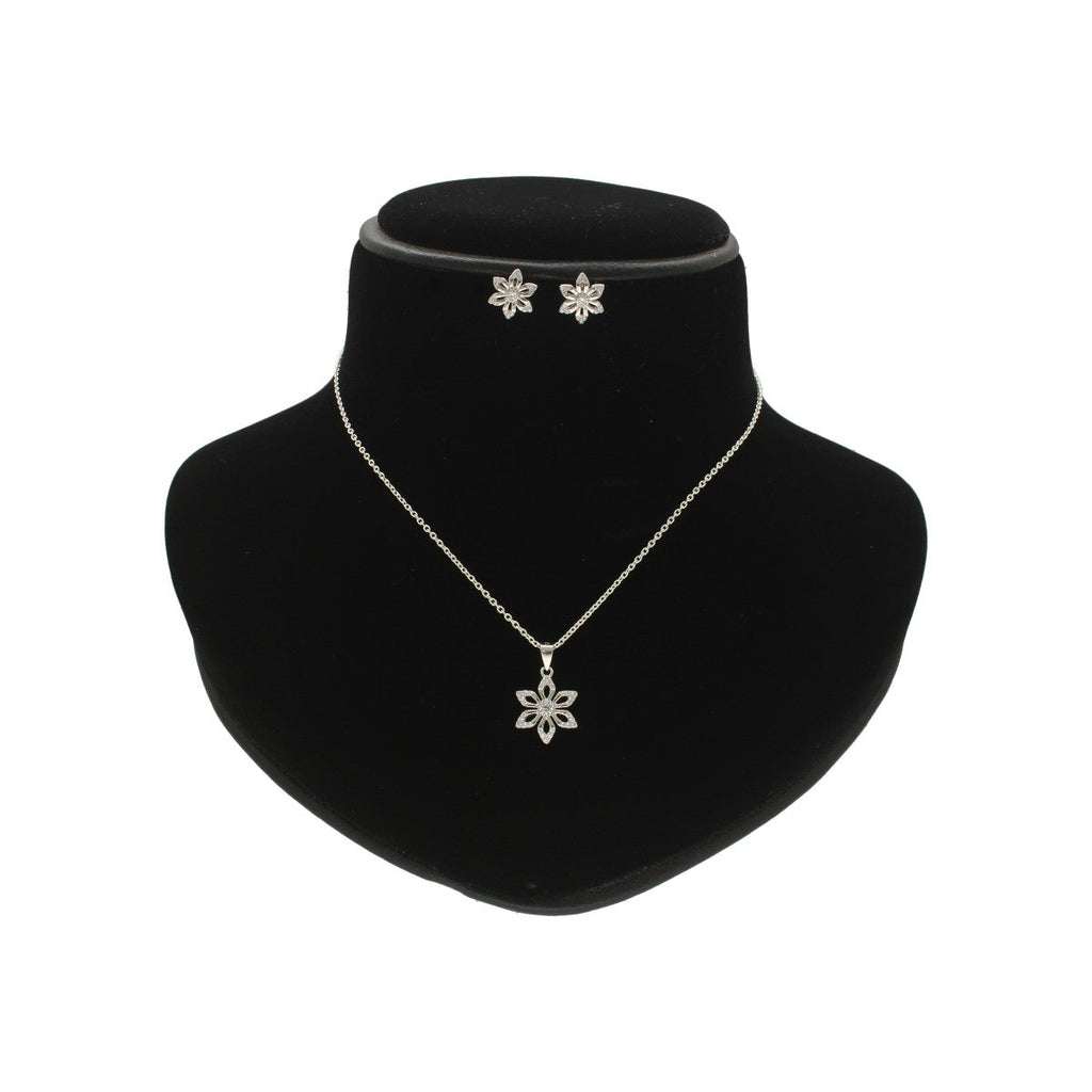 J Pearls Trellis 925 Silver Pendant Set