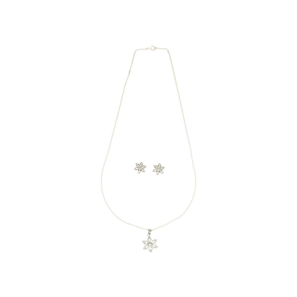 J Pearls Trellis 925 Silver Pendant Set
