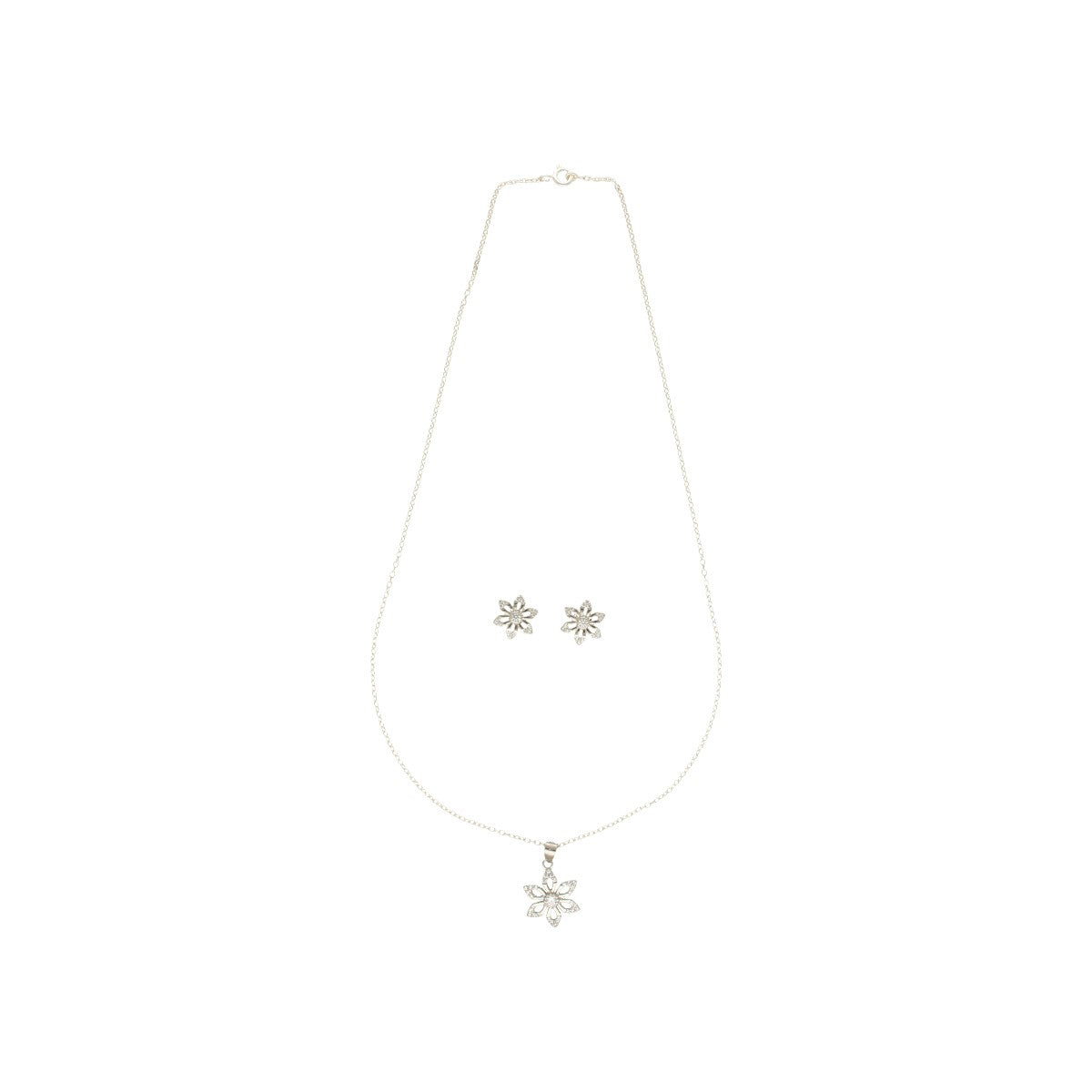 J Pearls Trellis 925 Silver Pendant Set