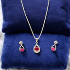 J Pearls Roye 925 Silver Pendant Set