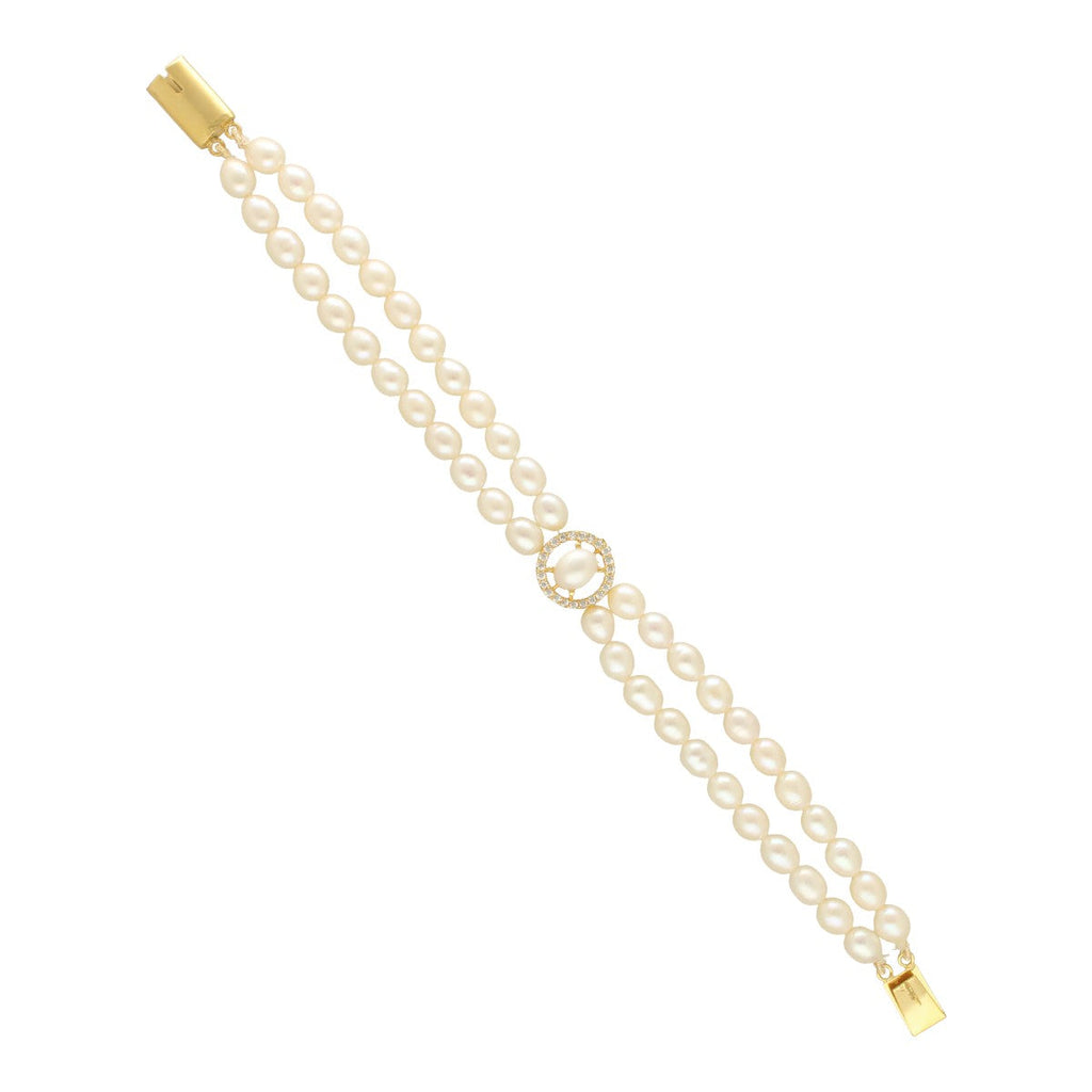 J Pearls Caralin Dual Line Pearl Bracelet - Distacart