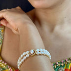J Pearls Caralin Dual Line Pearl Bracelet - Distacart