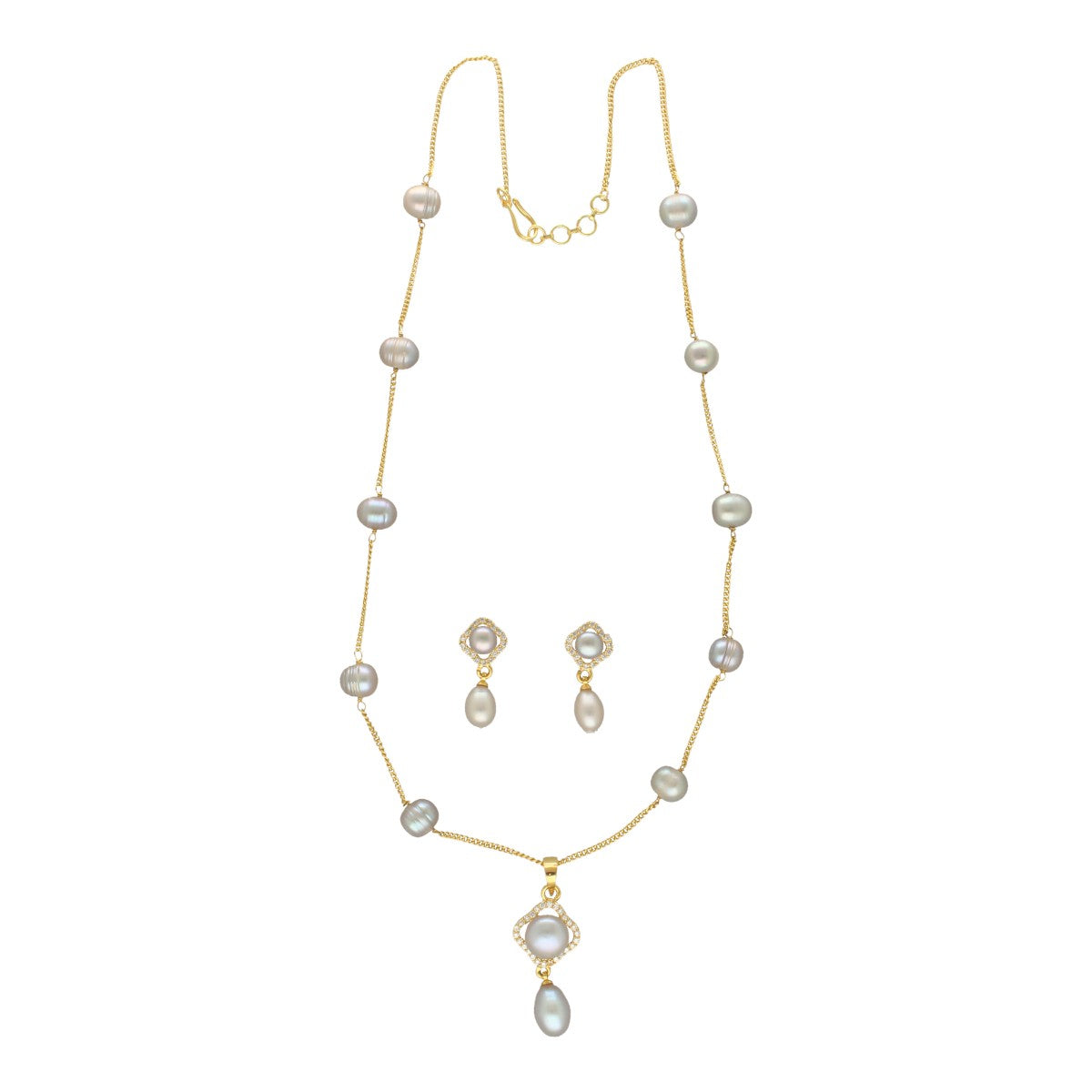 J Pearls Mehri Pearl Pendant Set