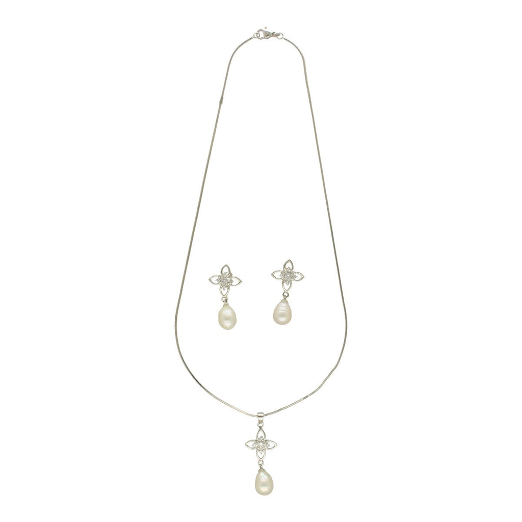 J Pearls Flora Pearl Pendant Set