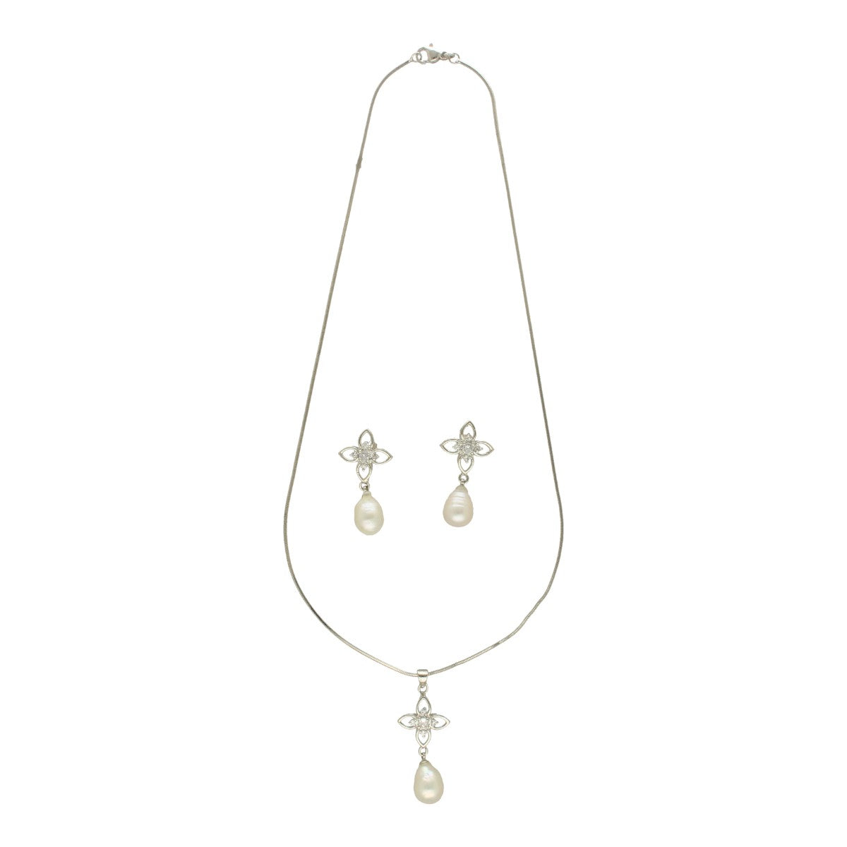 J Pearls Flora Pearl Pendant Set