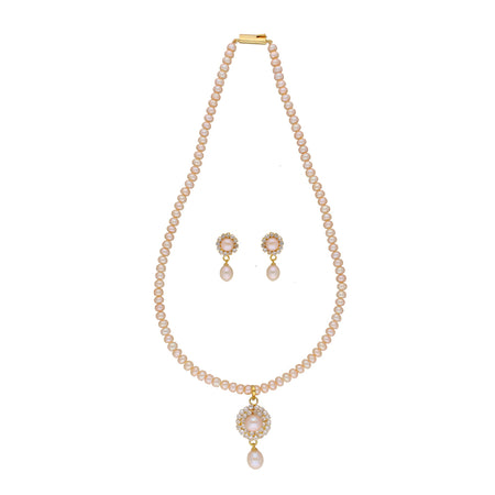 J Pearls Qushi 1 Line Button Pearl Set - Real Pearl Jewelry