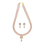 J Pearls Siddhi 2 Lines Button Pearl Set - Real Pearl Jewelry - Distacart