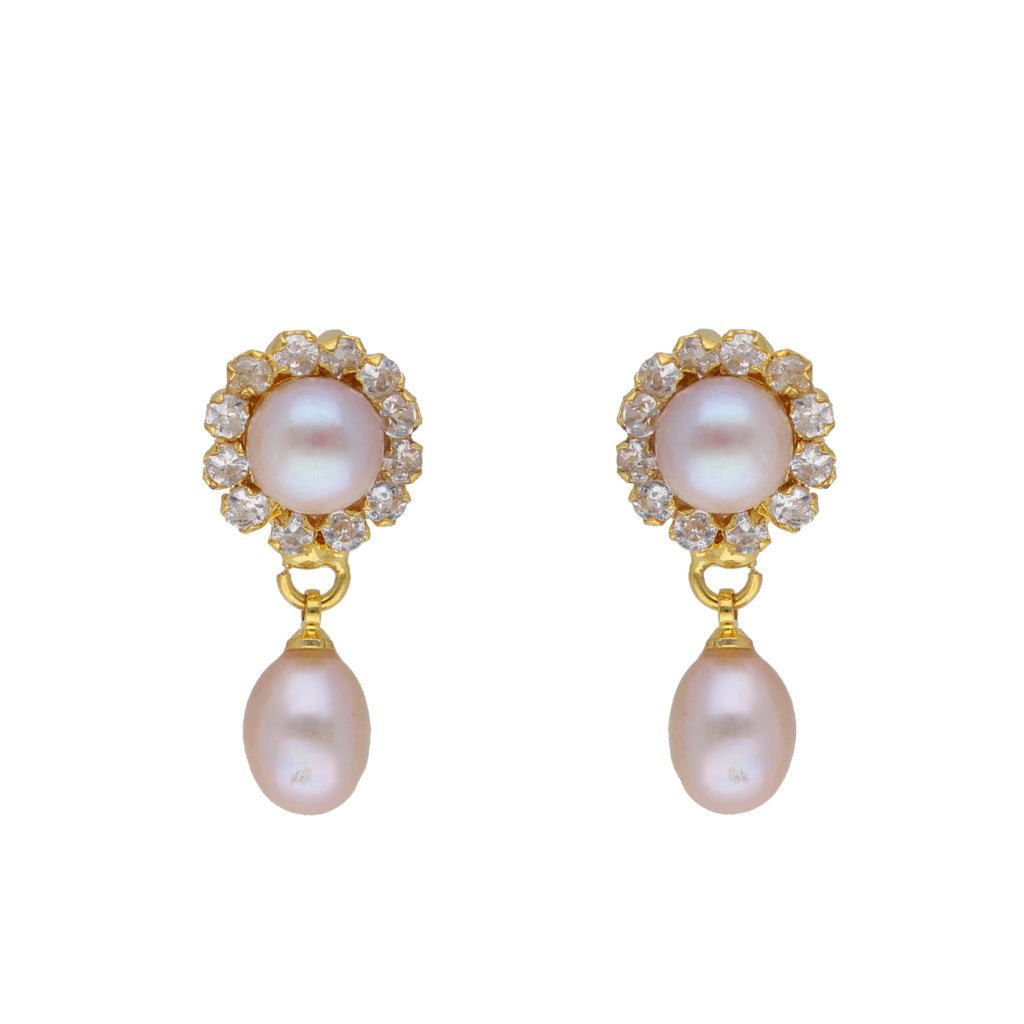 J Pearls Siddhi 2 Lines Button Pearl Set - Real Pearl Jewelry - Distacart