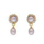 J Pearls Siddhi 2 Lines Button Pearl Set - Real Pearl Jewelry - Distacart