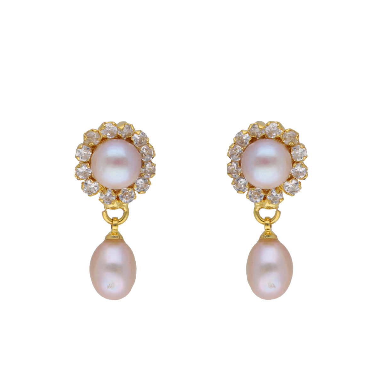 J Pearls Siddhi 2 Lines Button Pearl Set - Real Pearl Jewelry - Distacart