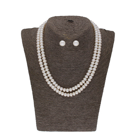 J Pearls Eeshani 2 Lines Pearl Necklaces - Real Pearl Jewelry