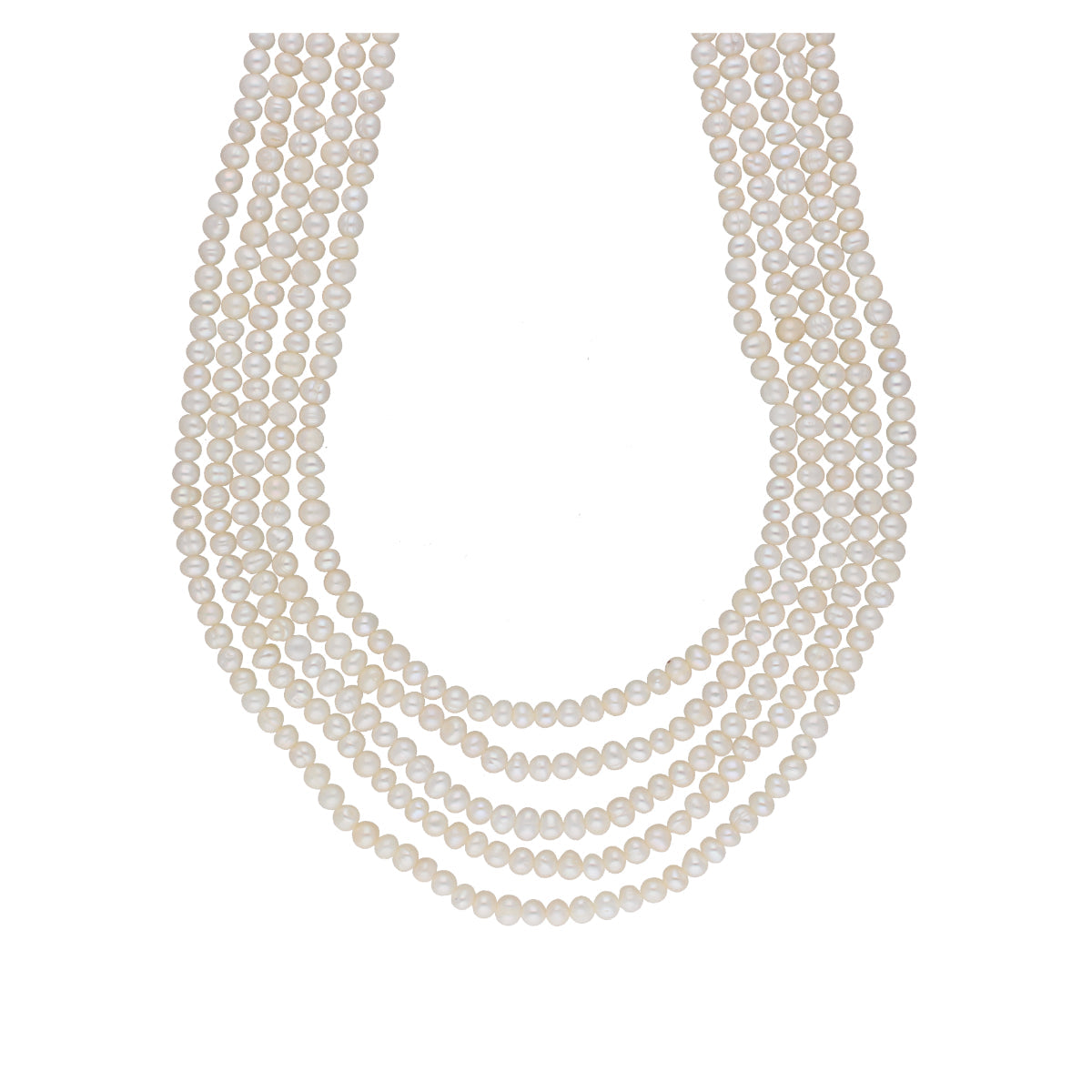 J Pearls Zara 5 Lines Pearl Necklaces - Real Pearl Jewelry - Distacart
