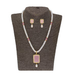 J Pearls Anahita 1 Line Square Pearl Set - Real Pearl Jewelry - Distacart
