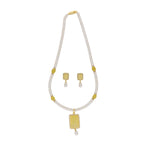 J Pearls Daksina 1 Line Square Pearl Set - Real Pearl Jewelry - Distacart