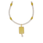 J Pearls Daksina 1 Line Square Pearl Set - Real Pearl Jewelry - Distacart