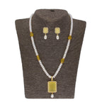J Pearls Daksina 1 Line Square Pearl Set - Real Pearl Jewelry - Distacart