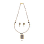 J Pearls Abarna 1 Line Square Pearl Set - Real Pearl Jewelry - Distacart