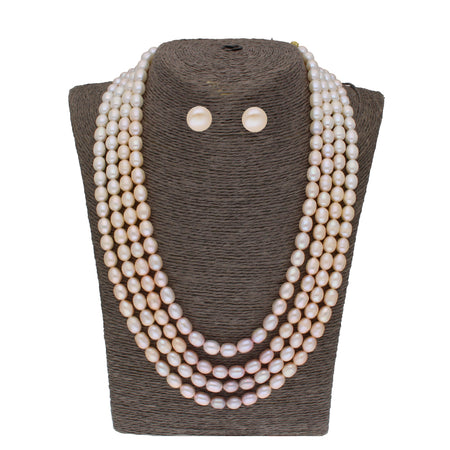 J Pearls Tulsi 4 Lines Pearl Necklaces - Real Pearl Jewelry