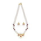 J Pearls Abharika 2 Lines Oval Pearl Necklaces - Real Pearl Jewelry - Distacart
