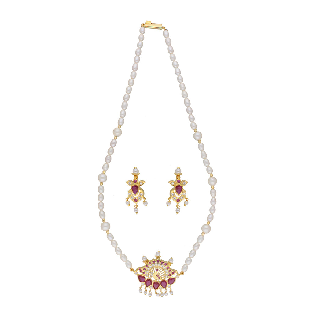 J Pearls Fancy 1 Line Oval Pearl Necklaces - Real Pearl Jewelry - Distacart