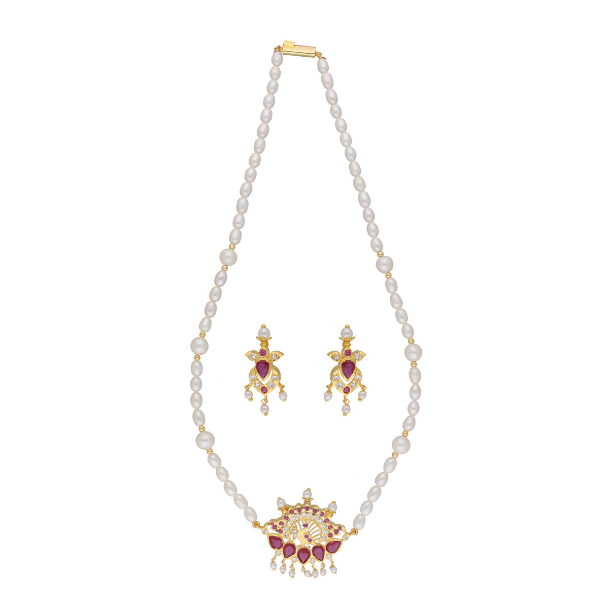 J Pearls Fancy 1 Line Oval Pearl Necklaces - Real Pearl Jewelry - Distacart