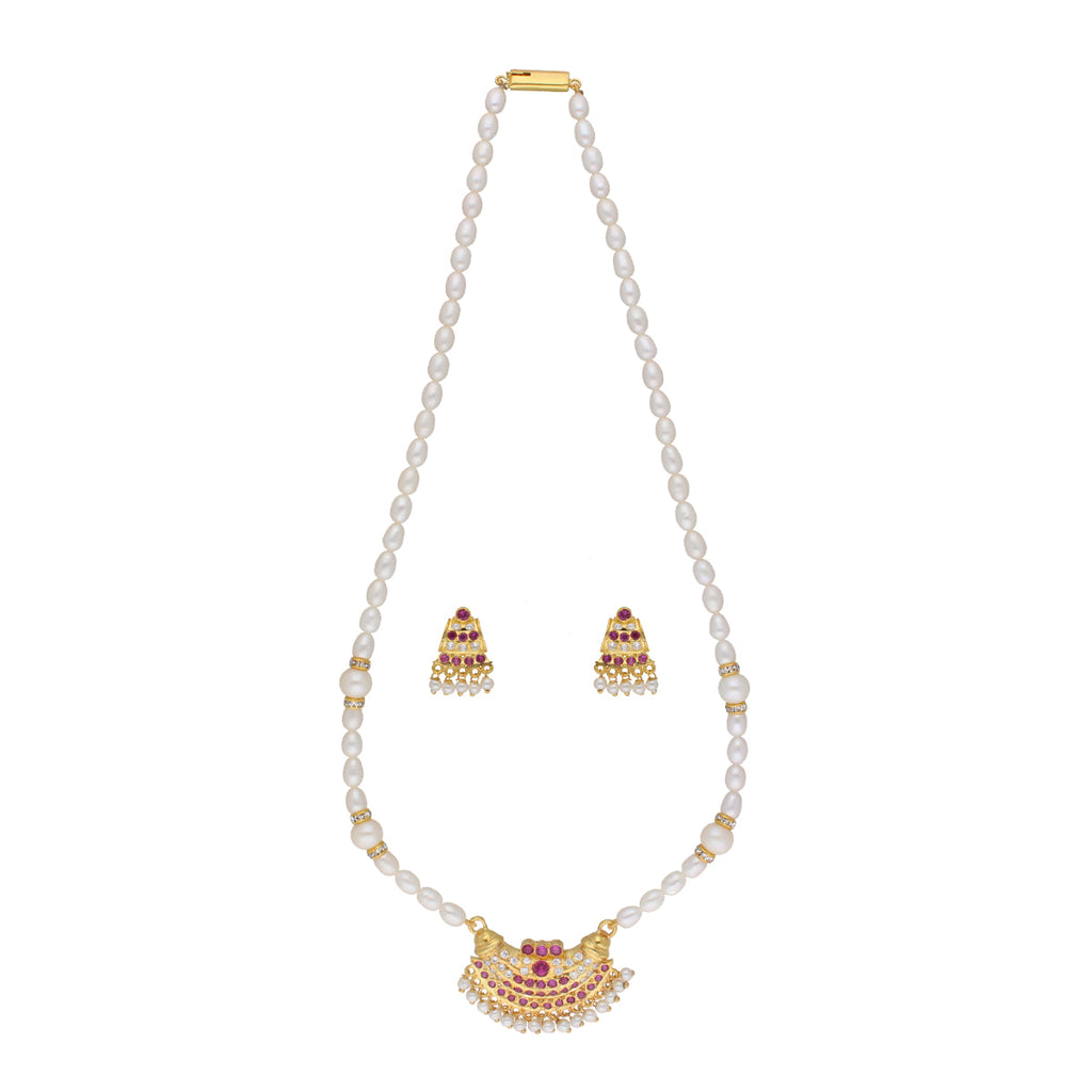 J Pearls Heena 1 Line Round Pearl Necklaces - Real Pearl Jewelry - Distacart